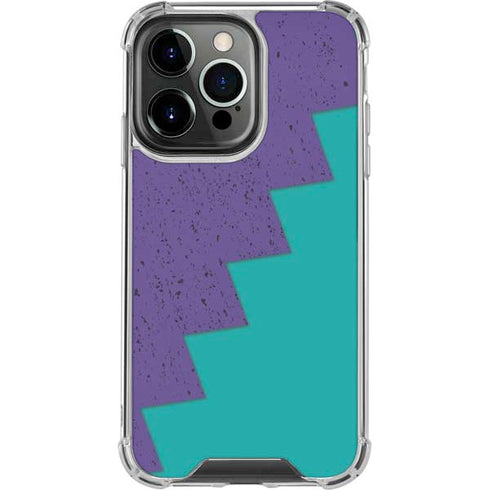 Purple Turquoise Zig Zag iPhone 15 Pro Clear Case